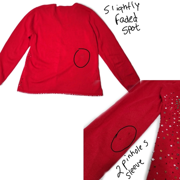 Jack B quick christmas winter embellished beaded, ribbon Christmas tree sweater - Picture 5 of 8